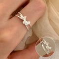 VENTFILLE 925 Sterling Silver Bow Tie Open Finger Ring For Women Gift Cute Design Fashion Jewelry Gift Wholesale