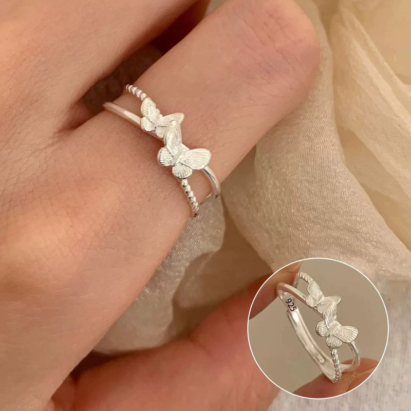 VENTFILLE 925 Sterling Silver Bow Tie Open Finger Ring For Women Gift Cute Design Fashion Jewelry Gift Wholesale