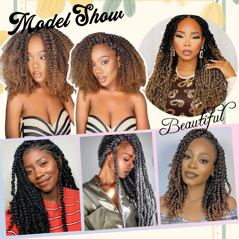 18 Inch Synthetic Passion Twists Crochet Hair 12Roots/lot Pre-looped and Pre-Twisted Crochet Braid Hair Extensions for Women