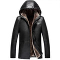 2026 Winter New Fur One Coats Men's Business Leisure Leather Jacket Thick Men Fur Clothing Sheepskin Hooded Jackets Detachable