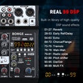 BOMGE D4 Audio Mixer 4 Channel Mini Mixer 99 DSP Reverb Effects USB Audio Interface Bluetooth for Karaoke Podcast Live Streaming