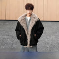 Café Brown Fur Collar Short Thickened Men's Jacket Winter Coat Youth Fashion Suede Mink Velvet Cotton Clothes for Men