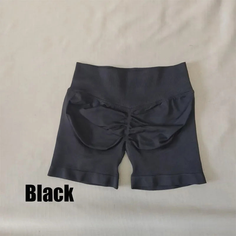 DF L0G0 Women Impact High Waist Seamless Hip Lifting Shorts Elastic Breathable Fitness Yoga Running Workout Shorts