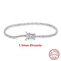 ORSA JEWELS Authentic 925 Sterling Silver Tennis Chain Bracelet Moulding Process Hanmade High-end Hand Chain for Man Woman SB128