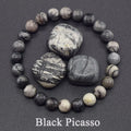Classic Black Onyx Bead Bracelet for Men Natural Stone Shiny Black Obisidian Handmade Bracelet Yoga Meditation Jewelry Wholesale