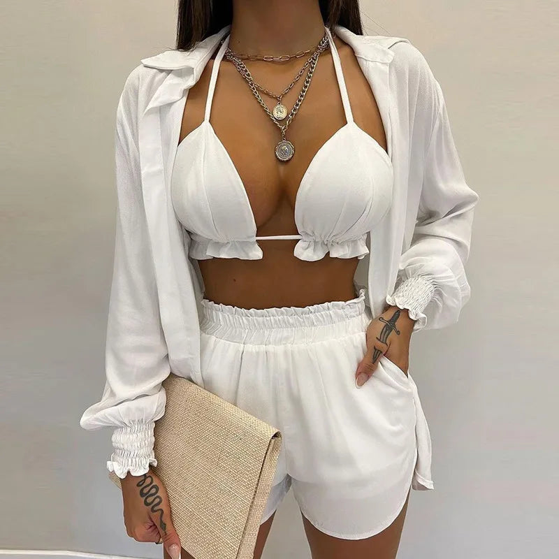 Bathing Suit Shorts Cover Up Summer Three Pieces Swimwear | SAMAG