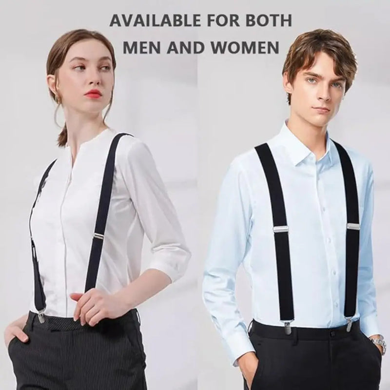 New Adjustable Adult Suspenders Elastic Strong Metal Clips Adult Belt 4 Clips Clip-on Suspenders Men Women