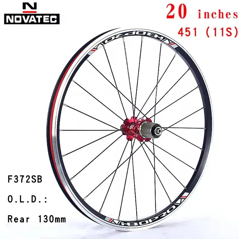 Bicycle Wheelset 20inch Novatec A271/F372SB V brake 451 406 4bearing 7-11speed 20 24H Aluminum alloy Folding wheels With QR