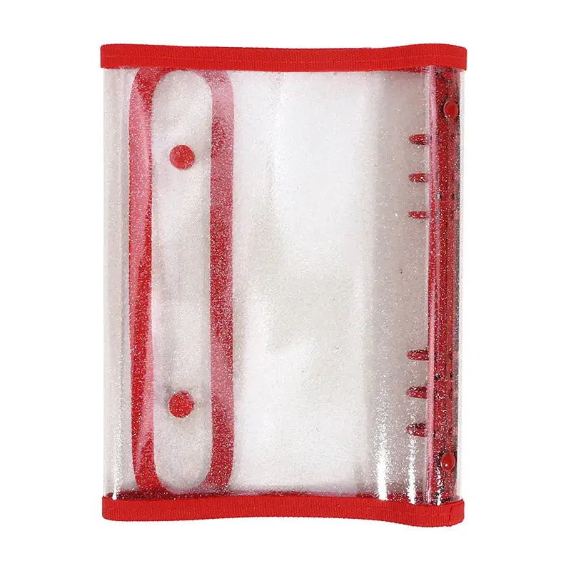 A5 6-Ring Transparent PVC Binder Cover Dual Snap Closure Clear Notebook Organizer for Paper Documents Planner Protection