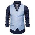 Blue Suit Vest, Men's Business Sleeveless Vests Jacket, Asian size S-6XL, Wedding Party Waistcoat, Red Purple Black Gray