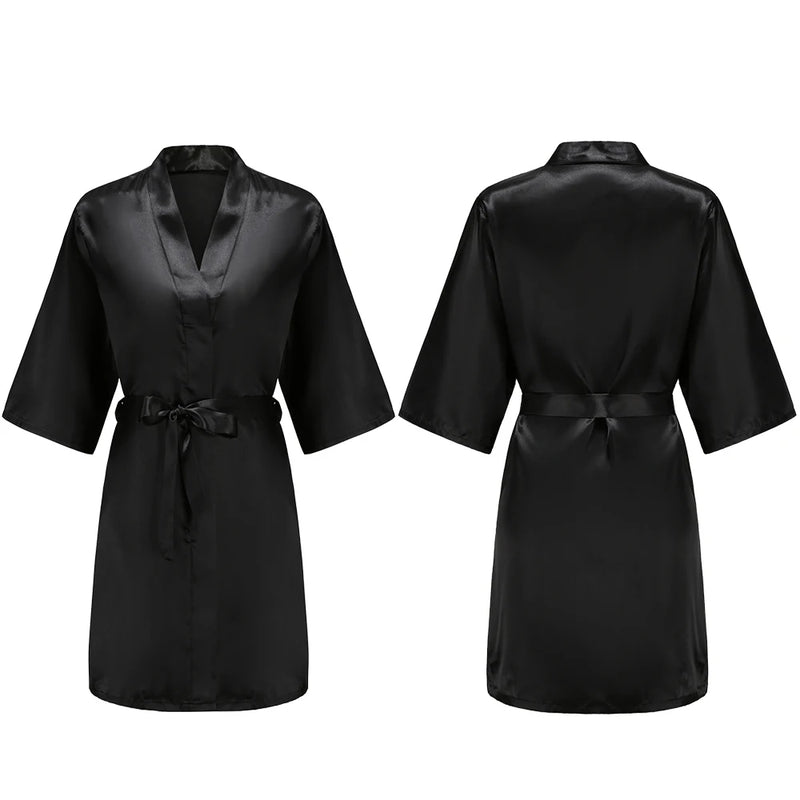 Women's Pure Short Silky Robes Bridesmaid Bride Party | SAMAG