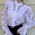 Tossy Lace Ruffled Printed Shirts Female See - Through - View 4 | SAMAG