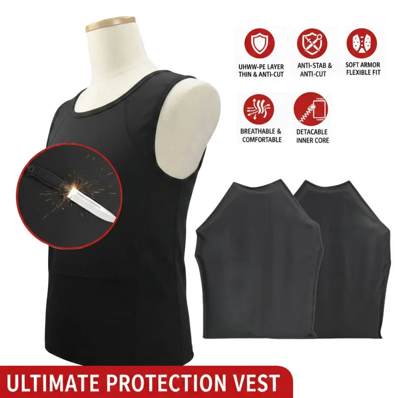 Stab-Proof Vest, Puncture Protection, for Tactical Vests, Security Self-Defense Stab-Proof Vest, Concealed Inner Wear
