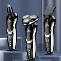 New Shaver LCD Digital Display Full Body Wash Haircut Nose Hair Shaving 3-in-1 Electric Razor Dual Use of Dry Wet Beard Trimmer