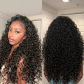 13x6 13x4 Brazilian Virgin Human Hair Jerry Kinky Curls Lace Front Wig 250% Density Pre‑Plucked With Bleached Knots For Black Women Natural Kinky Curls For Daily Dating Party And Special Occasion Hairstyle