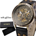 Wrist Watch For Men Waterproof Automatic Mechanical Watch Men's watch Retro montre homme with Genuine Leather relogio masculino