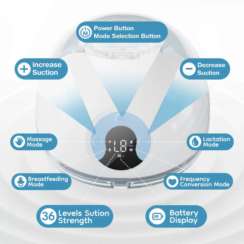 Wearable Breast Pump Hands Free Electric Comfort Milk - View 5 | SAMAG