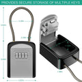 Key Lock Box 4 Digit Combination Safe Waterproof Storage with Removable Chain Security Anti - theft - View 6 | SAMAG