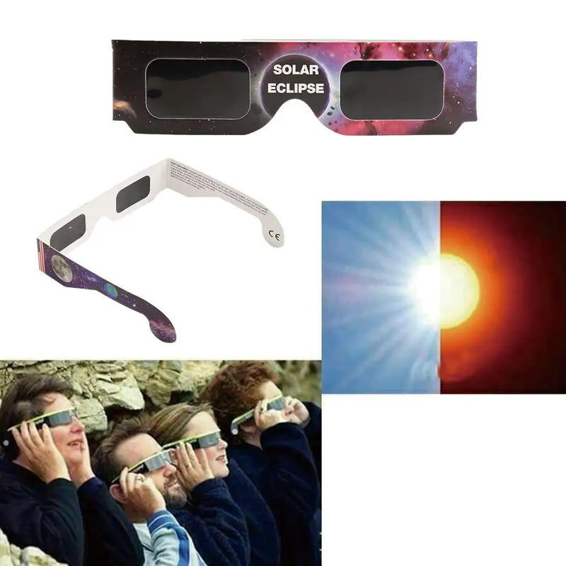 5/20pcs Paper Solar Eclipse Glasses Anti-uv Viewing Glasses Safe Shades Observation Solar Glasses Protect Eyes Random Color