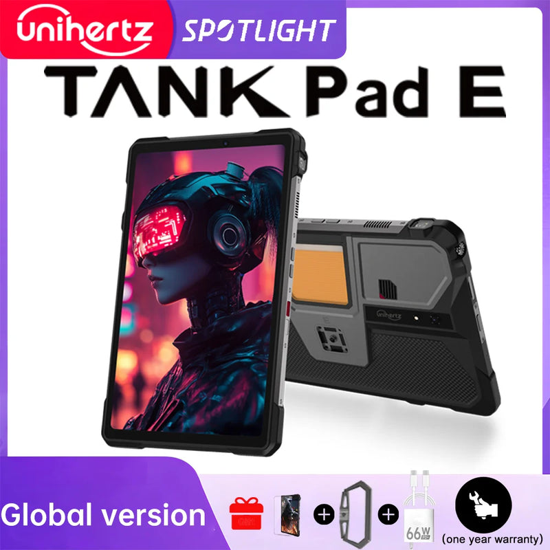Unihertz 8849 TANK PAD E Rugged Tablet with Projector 21000mAh 120Hz IP68/IP69K 24GB 512GB 66W 10.95 inch Tablet Android 14 4G