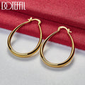 DOTEFFIL 18K Gold Smooth Circle 41mm Hoop Earrings For Women Man Lady Gift Fashion Charm Wedding Jewelry - Visuel 2 | SAMAG