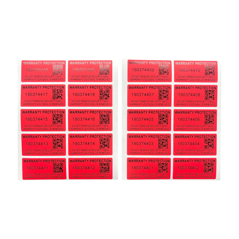 100pcs security seal warranty sticker Anti-counterfeiting seal Tear invalid label serial number QR code sticker 40X20mm