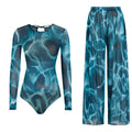 Women's Long Sleeve Swimwear Sunscreen One Piece Swimsuit | SAMAG