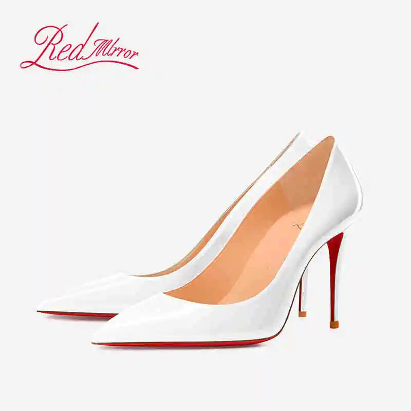 Black Women's Elegant High Heels Red Shiny Bottoms Luxury Brand Women Heels 2025 Trend Pointed Toe Sexy Party Pumps Shoes Women