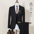 ST Cassy High-End Brand Formal Business Men's Suits Single Breasted Solid Color Slim Fit Suit Wedding Three-Piece