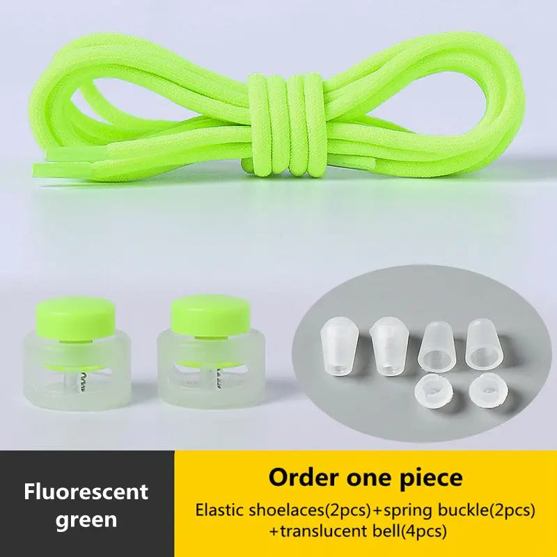 Spring Lock Shoelaces No Tie Shoe Laces Sneakers Round Elastic Shoelace Kid Adult Quick Without Ties Shoestrings Rubber Bands