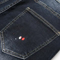 Men y2k Stretchy Denim jeans Ripped Skinny Letter Print | SAMAG