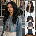 NOBLE Synthetic Lace Front Wig 20 Inch 6X4 Dark Brown Body Wave Natural Hairline Heat Resistant For Brazilian Women Lace Wig