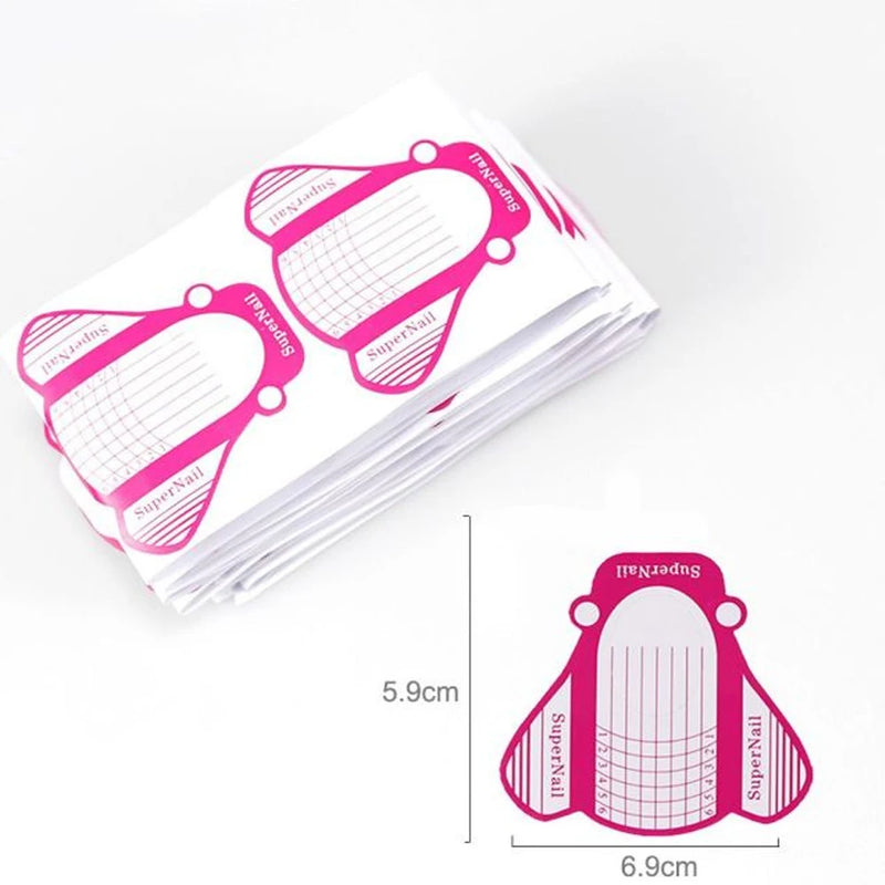 50pcs Golden Nail Art Tips Extension Forms Guide U Horseshoe Shaped Acrylic UV Gel DIY Nail Tool For Manicure Makeup Accessories