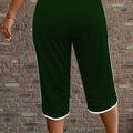 Plus size women's contrasting comfortable stretch cropped - View 3 | SAMAG