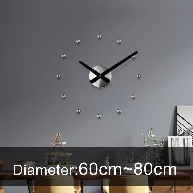 Spain Large Wall Clock Modern Design Metal Luxury Wall Watches Clocks DIY Home Decor Silent Living Room Orologi Da Parete Gift