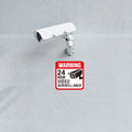 5 Sheets/Pack 5*5in 24 - Hour Surveillance Warning Label - View 3 | SAMAG