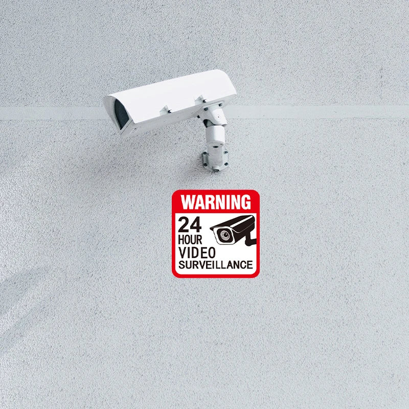 5 Sheets/Pack 5*5in 24 - Hour Surveillance Warning Label - View 3 | SAMAG
