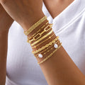 Waterproof Stainless Steel Chain Bracelets For Women, Gold Plated Fashion Stackable Link Gifts - Visuel 2 | SAMAG
