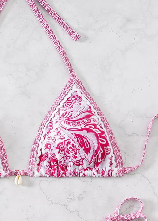 Women's Two Piece Bikini Set 2025, Sexy Triangle Push Up Swimsuit, Floral Print Bathing Suit, Beach Swimwear