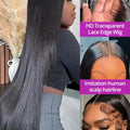 300 High Density Hd 13x4 13x6 Bone Straight Human Hair Lace Front Wigs Pre Plucked Baby Hair Brazilian 40 46 Inch 360 Full Lace Frontal Wigs For Black Women 100% Real Human Hair Natural Black Color