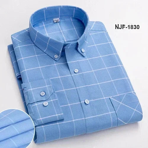 Spring and Autumn Men's Pure Cotton Long sleeved Shirts | SAMAG