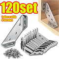 1-120 Set Stainless Steel Angle Code Trapeziform Angle Brackets 90 Degrees Right Angle Fixed for Various Places of Furniture