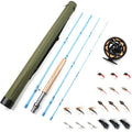 Professional Complete Fly Fishing Combo Rod Reel Floating Line Flies Stream Freshwater Trout Tackle