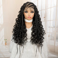 26 Inches Synthetic Cornrow Braided Wig 13x6 Lace Frontal Curly Braiding Wig African Braids Hair Wigs for Black Women