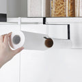 Space Saving Under Cabinet Paper Towel Holder No Drill Adjustable Mount Kitchen Organizer Rack Plastic Wrap - View 5 | SAMAG