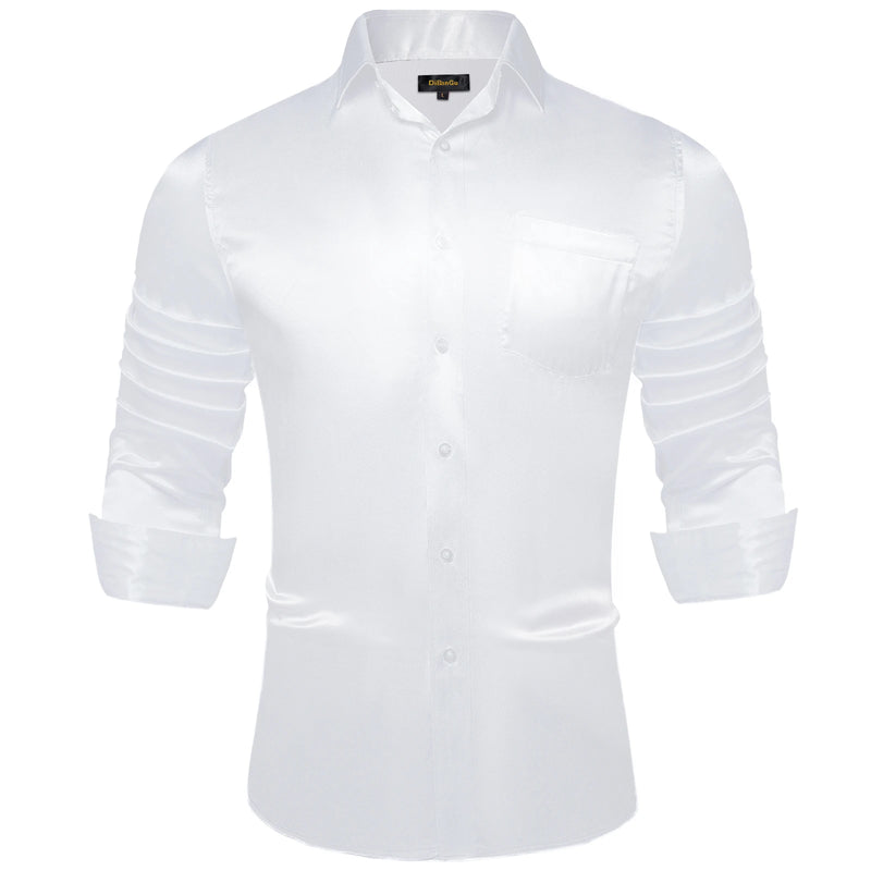 Solid Satin Shirts for Men Sage Green Black Yellow Red | SAMAG