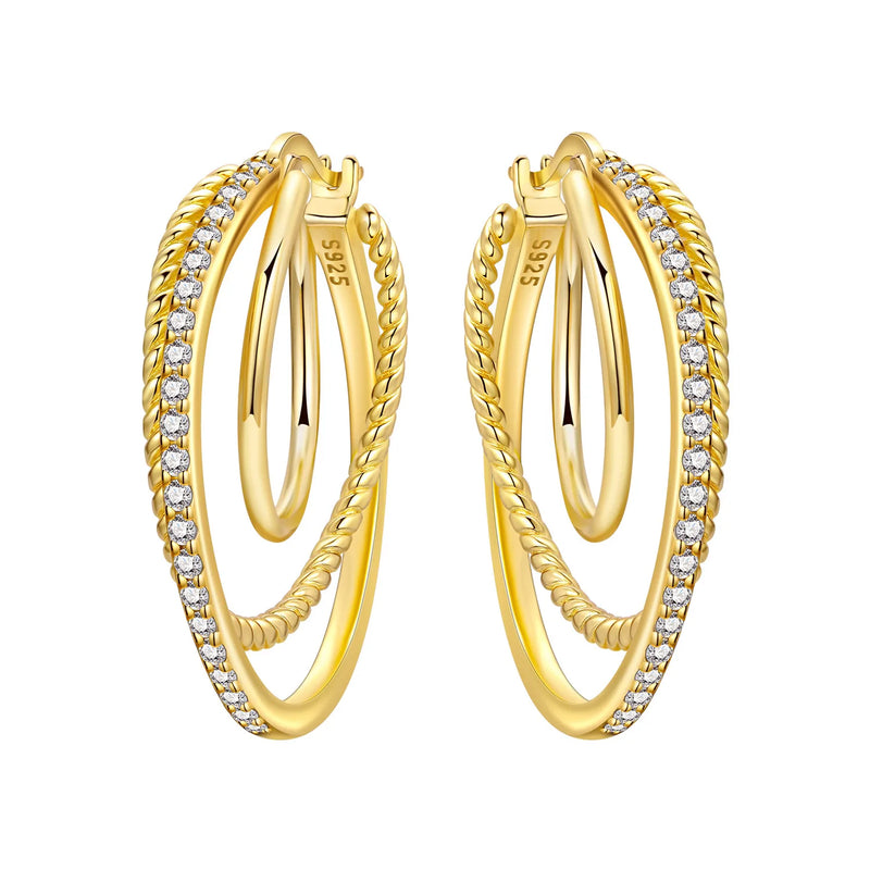 Orstarry S925 Sterling Silver 18k Gold Modern Square Earrings Hoop Earrings For Women Jewelry Original Trendy Anniversary Gifts