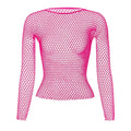 Sexy Hollow Out Mesh T-Shirt Female Skinny Crop Top Fashion Summer Basic Tops for Women Fishnet Shirt