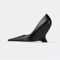 Brand Fashion Show 10cm High Heels 2023 Summer New Thick Heels Black White  Pointed Fashion Sexy Women's Size 44 Single Shoes