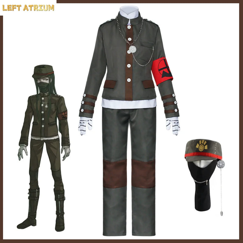 Anime Game Korekiyo Shinguji Cosplay Costume Wig Dark Green Military Uniform Coat Hat Full Set Man Woman Halloween Carnival Suit